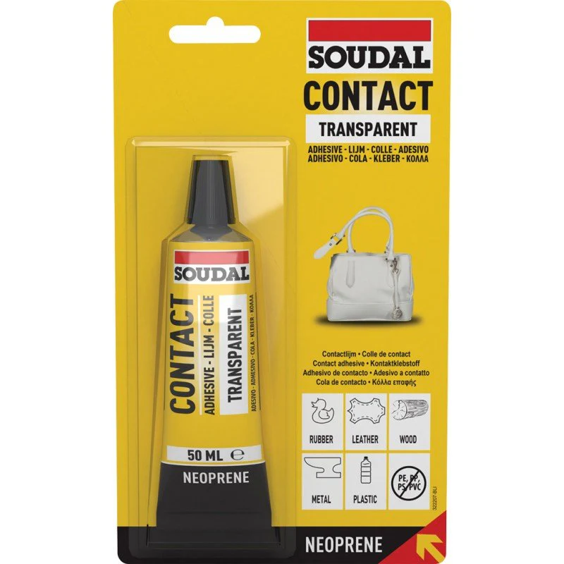 Adesivo Contact Trasparente Soudal 125g – Incollaggio Forte e Invisibile