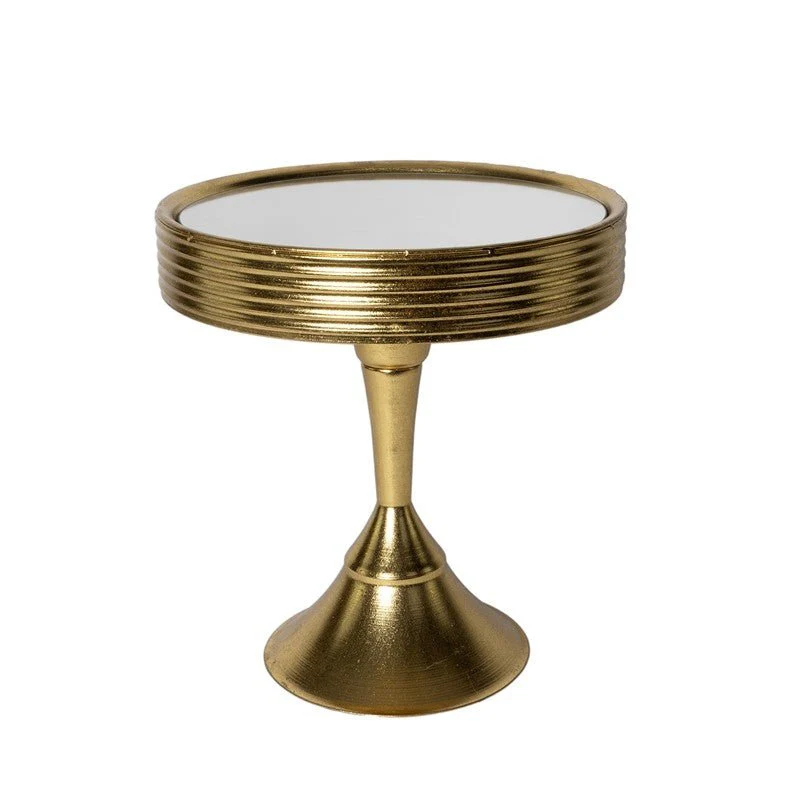 Alzata oro con specchio in metallo