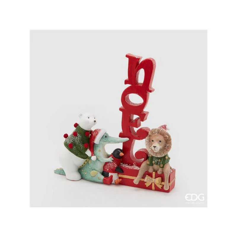 Animali con scritta Noel poly h26