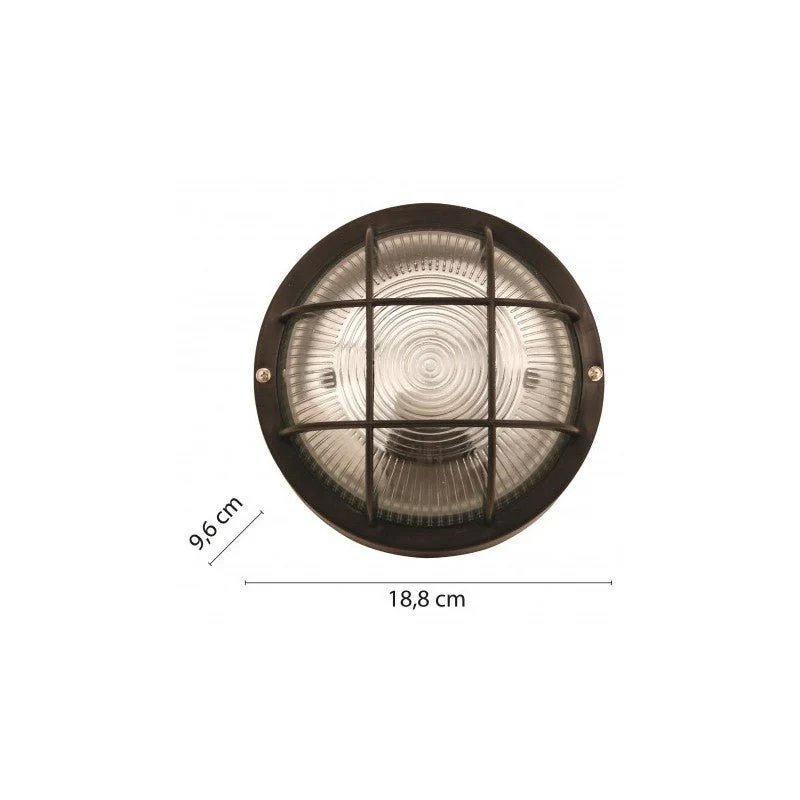 Applique Ip44 E27 tonda nera - Image 3