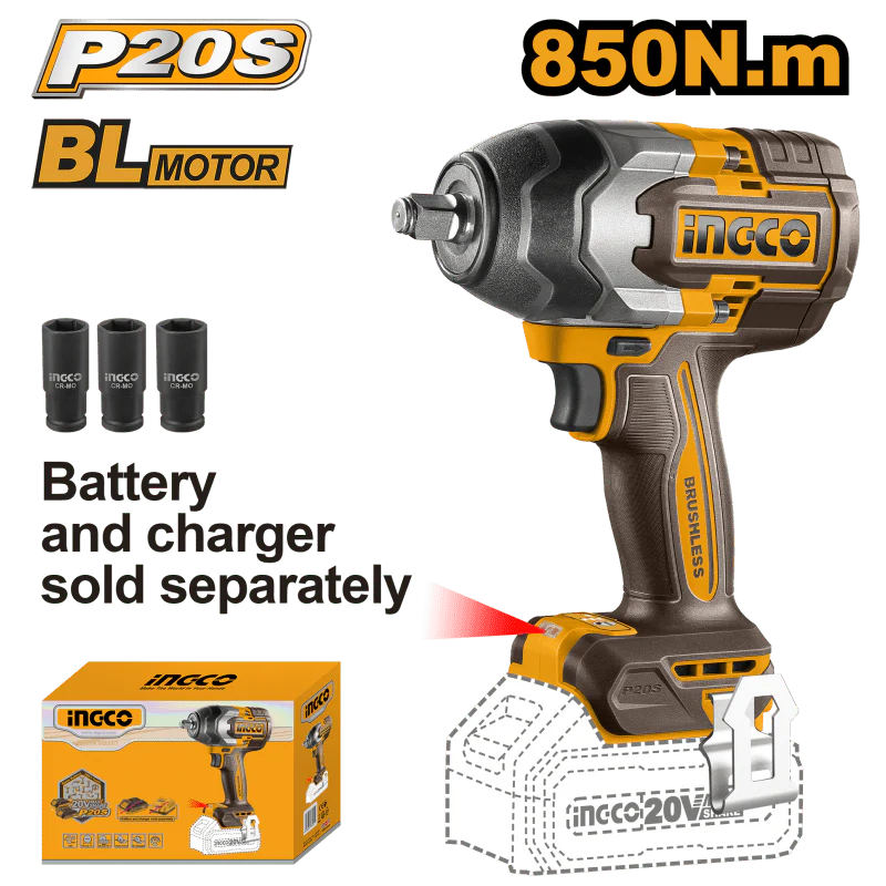 Avvitatore Ad Impulsi A Batteria 20v  Nudo 850n.m