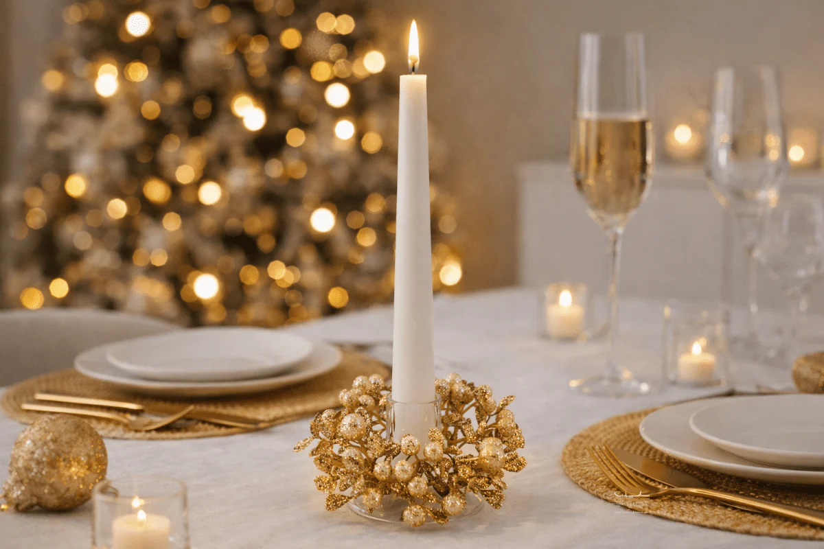 Girocandela con bacche oro con foglie d.9cm | EDG - Image 2