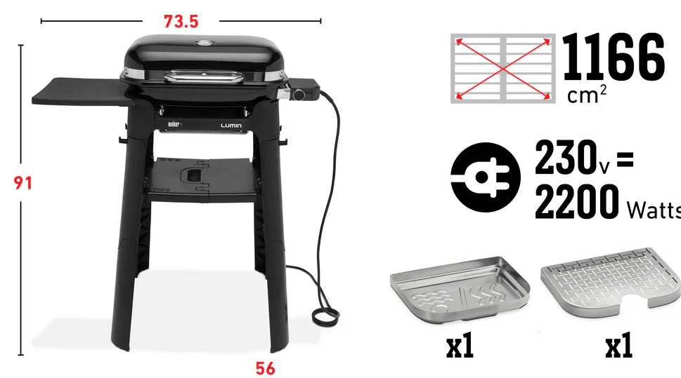 Weber BBQ Lumin Compact con stand electirc grill - Image 7