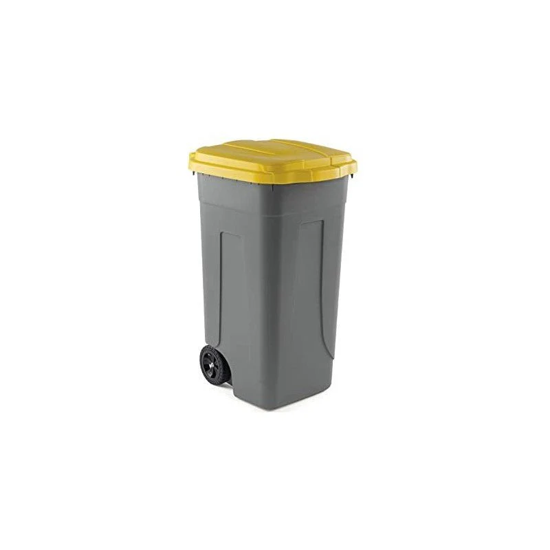 Bidone carrellato giallo 100 LT