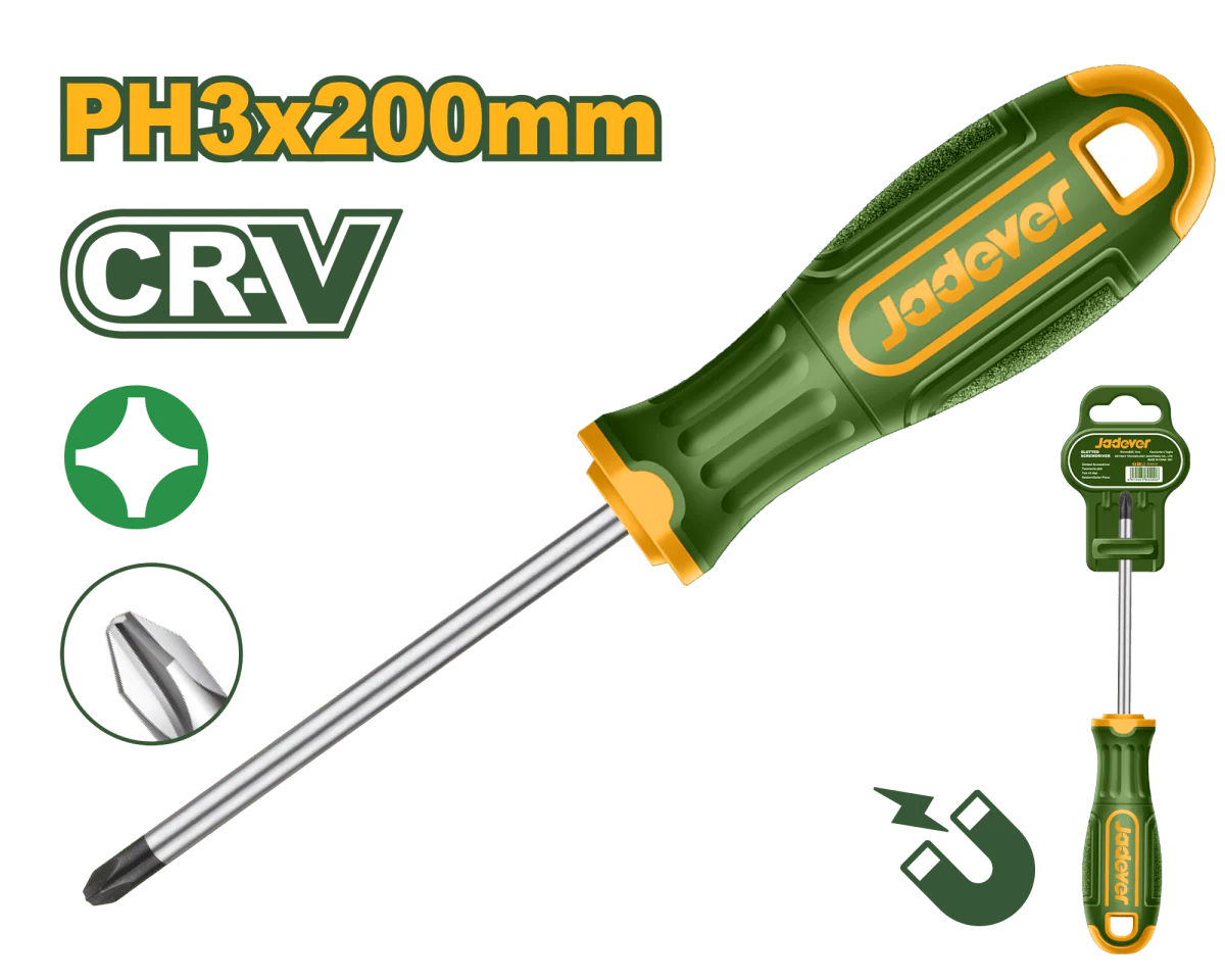 Cacciavite a Croce Phillips PH3 Jadever Cr-V con Punta Magnetica - Image 2