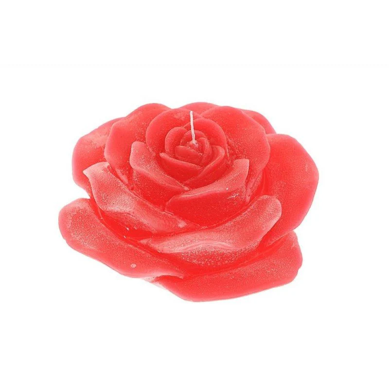 Candela rossa profumata con rosa øcm22