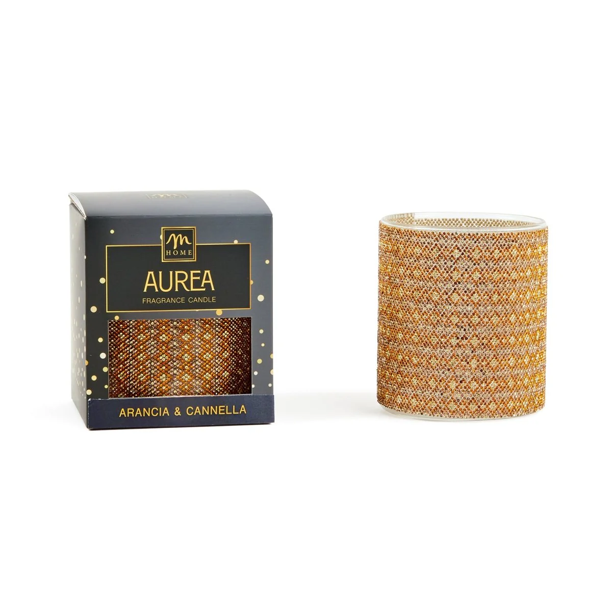 Candela con Strass dorata in vetro 380GR | Mercury - Image 2