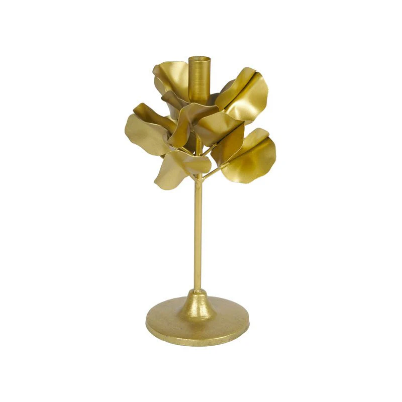 Candeliere foglie oro in metallo - Image 3