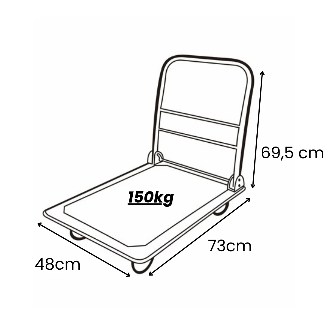 Clever carrello ribaltabile professionale in acciaio 150kg - Image 6