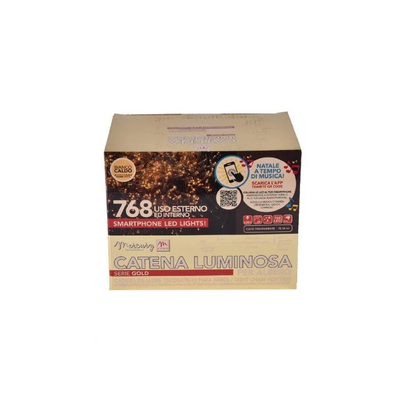 Catena 768 luce LED bianco caldo Mercury