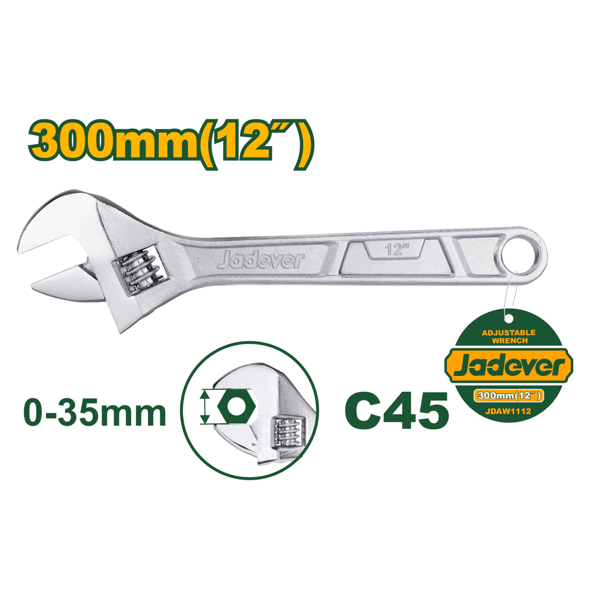 Chiave regolabile Jadever in acciaio C45