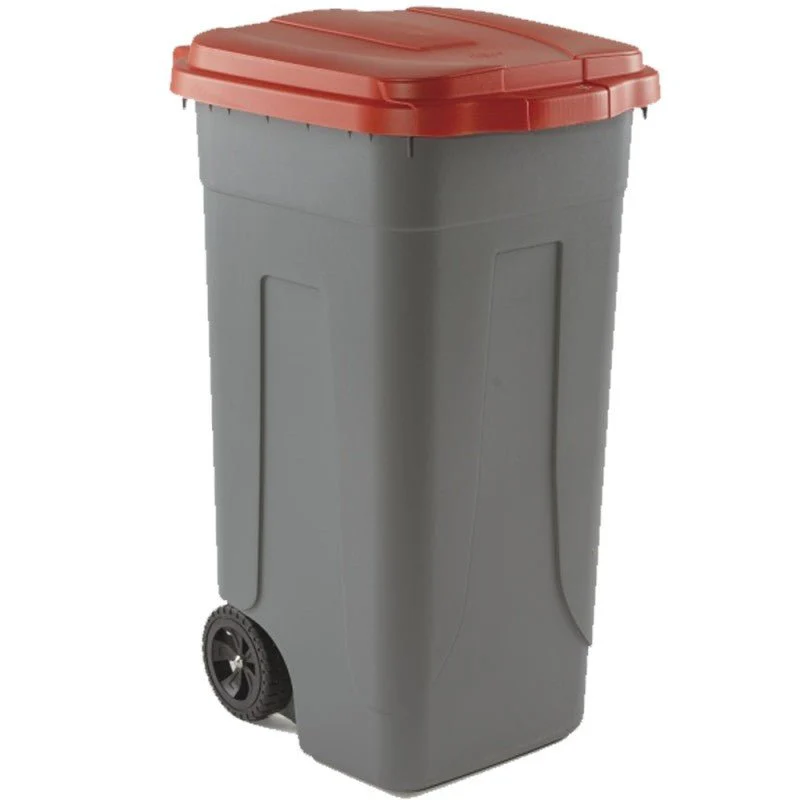 Coperchio bidone carrellato Rosso 100 Lt - Image 4