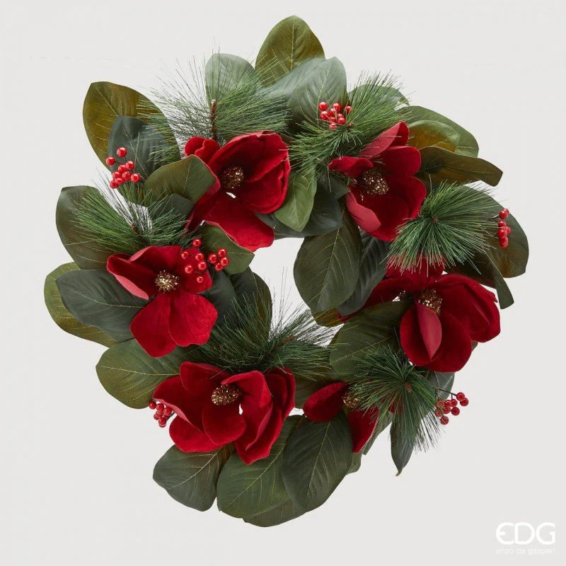 Corona Magnolia velluto rossa| EDG