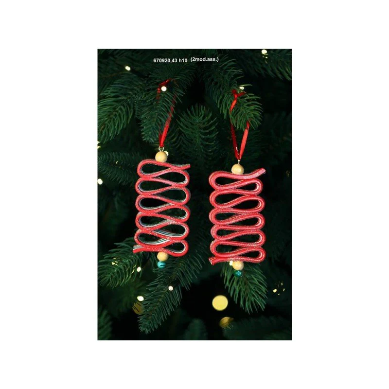 Decorazione dolcetto candy h10cm rosso e bianco