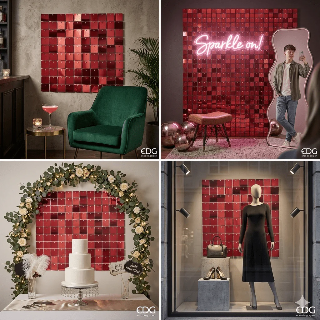 Decorazione natalizia a tenda quadrata con glitter | EDG - Image 2