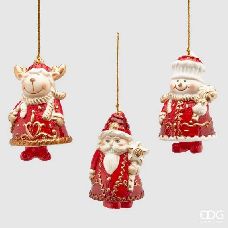 Decorazioni natalizie Babbo Natale, renna e pupazzo di neve | EDG