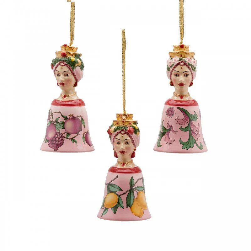 Decoro Campana Sicily In Ceramica H 13 Cm