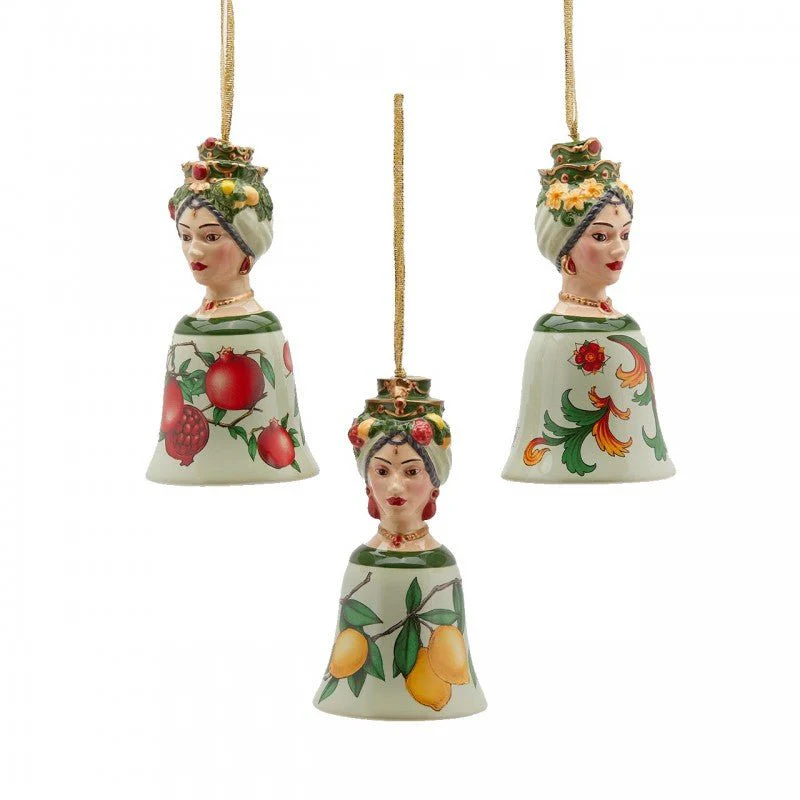Decoro Campana Sicily In Ceramica H 13 Cm - Image 2