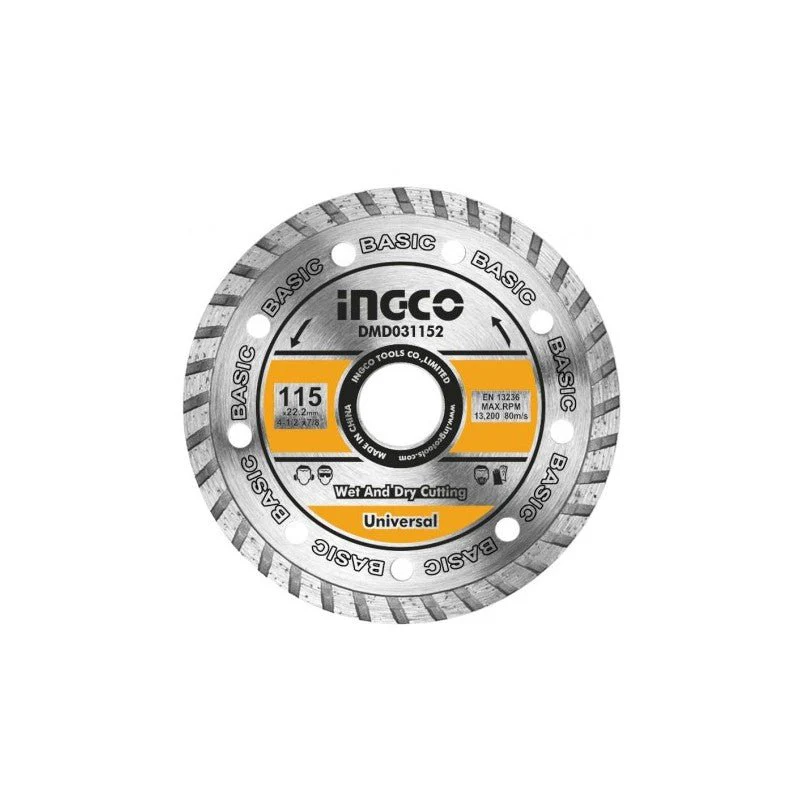 Disco diamantato turbo corona continua 115 mm Ingco