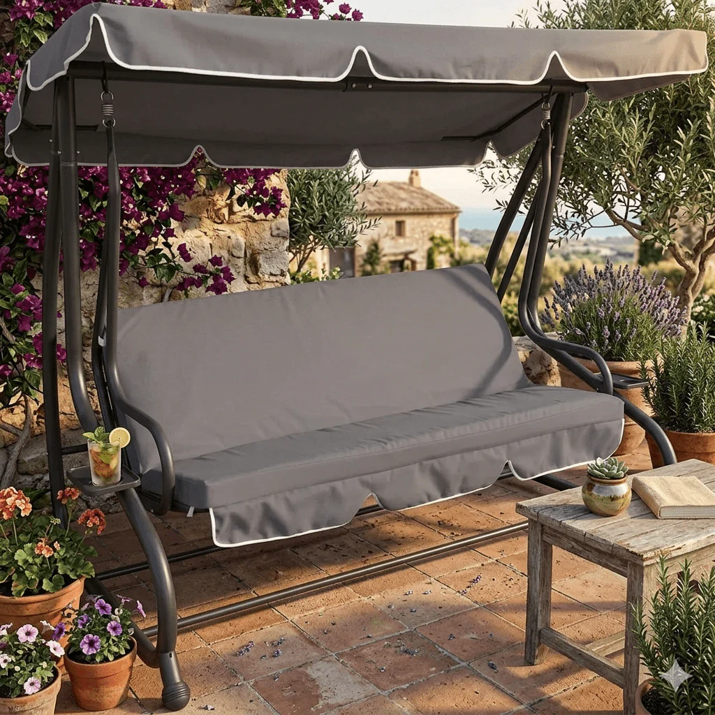 Xone Dondolo Valencia da Giardino 3 Posti Valencia Trasformabile in Letto - Image 2
