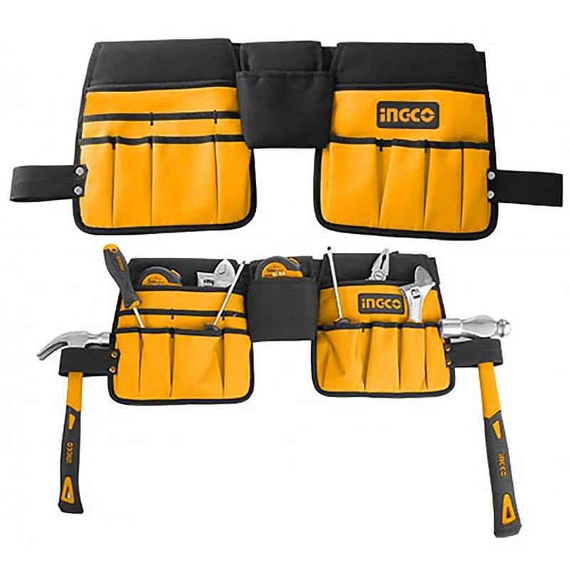 Doppio fodero porta attrezzi Ingco 14 tasche con cintura