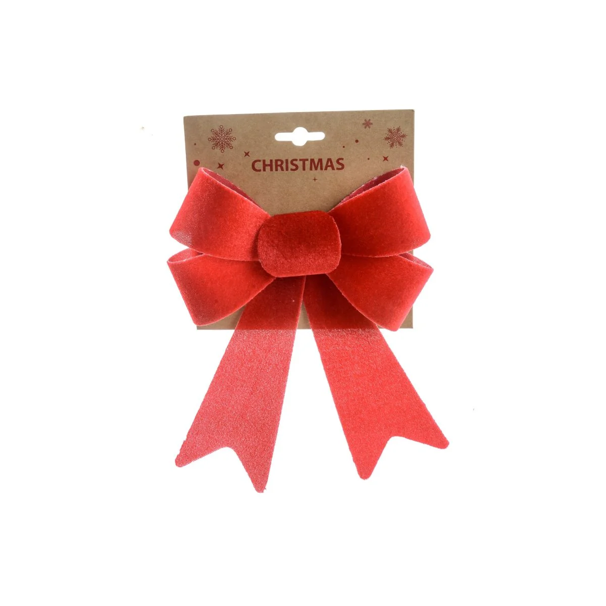 Fiocco Rosso in Velluto con Code Lunghe in PVC