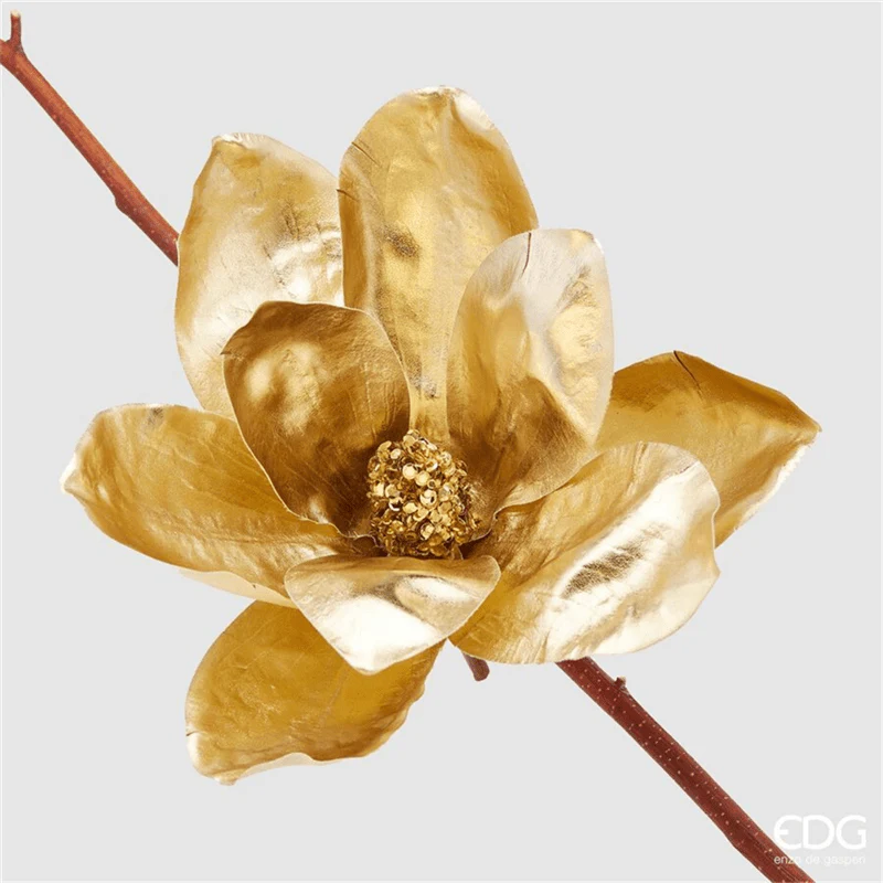 Fiore artificiale Magnolia metallica con clip EDG - Image 2
