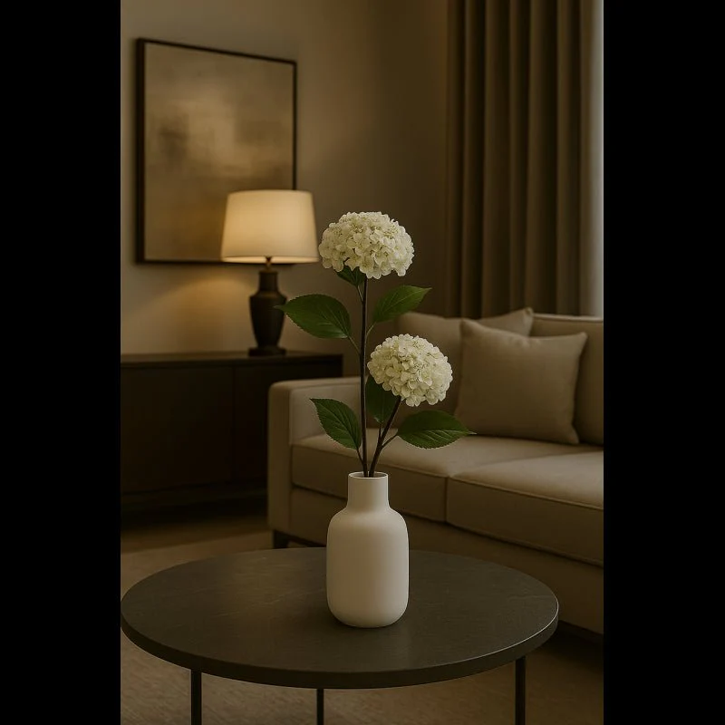 Fiore Artificiale Ortensia Chic  Altezza 80 cm Bianco|EDG - Image 2