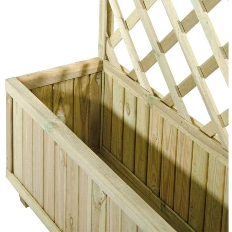 Fioriera con grigliato in legno impregnato 75x3x180h cm Verdelook - Image 3