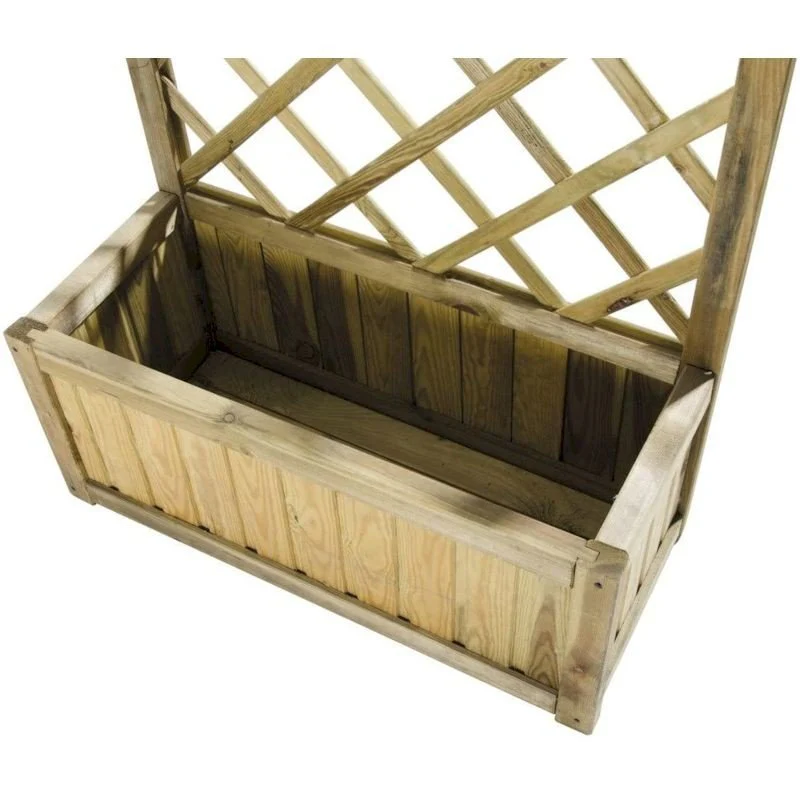 Fioriera con grigliato in legno impregnato 75x3x180h cm Verdelook - Image 4
