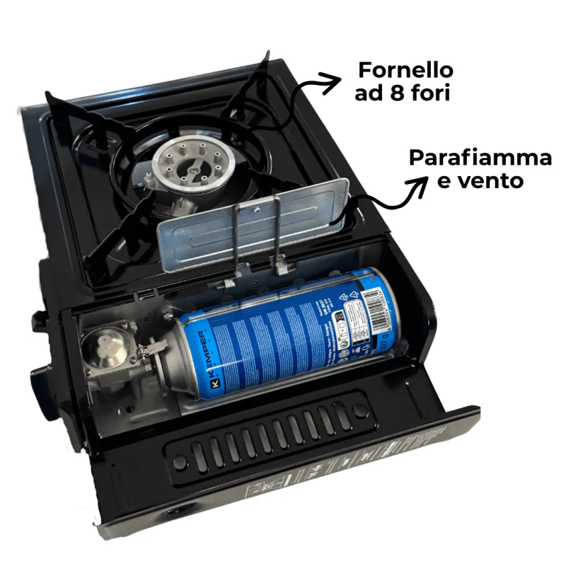 Fornello a Gas Portatile da Campeggio con Valigetta – Compatto, Potente e Facile da Trasportare - Image 5