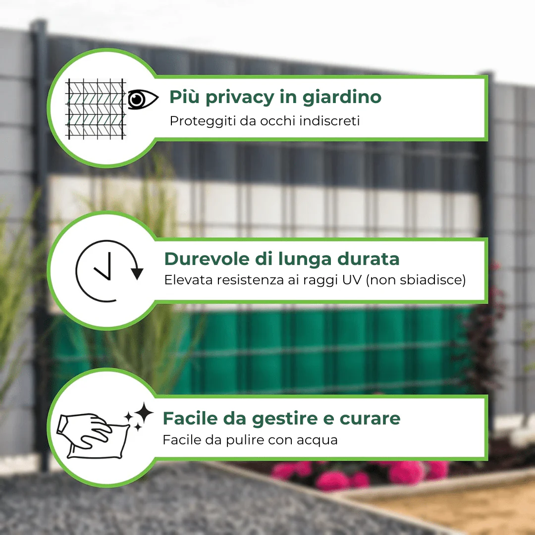 Frangivista in PVC per Balconi e Recinzioni con 20 Clip Incluse 19cm x 35 mt - Image 6