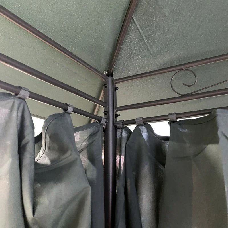 Gazebo fisso 3x4 m in acciaio con tende laterali Argo Xone - Image 4