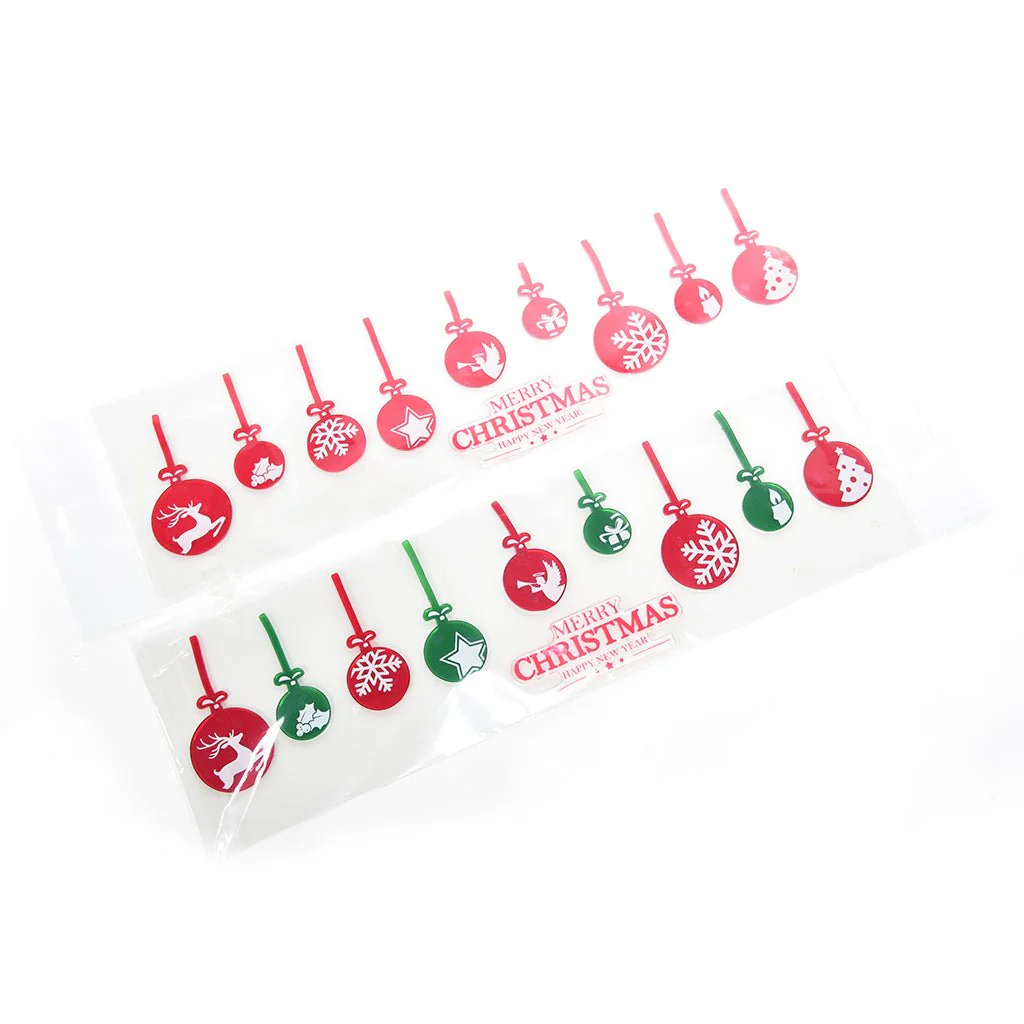 Gel Adesivi per Finestre con Palle di Natale 15×30 cm