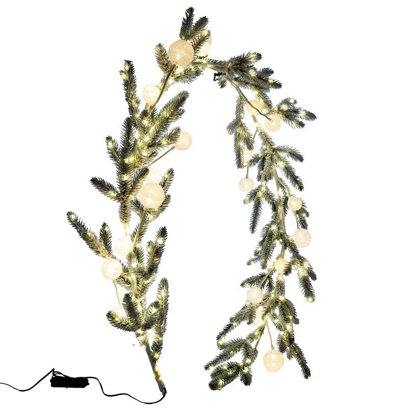 Ghirlanda natalizia innevata 180 cm con 300 led