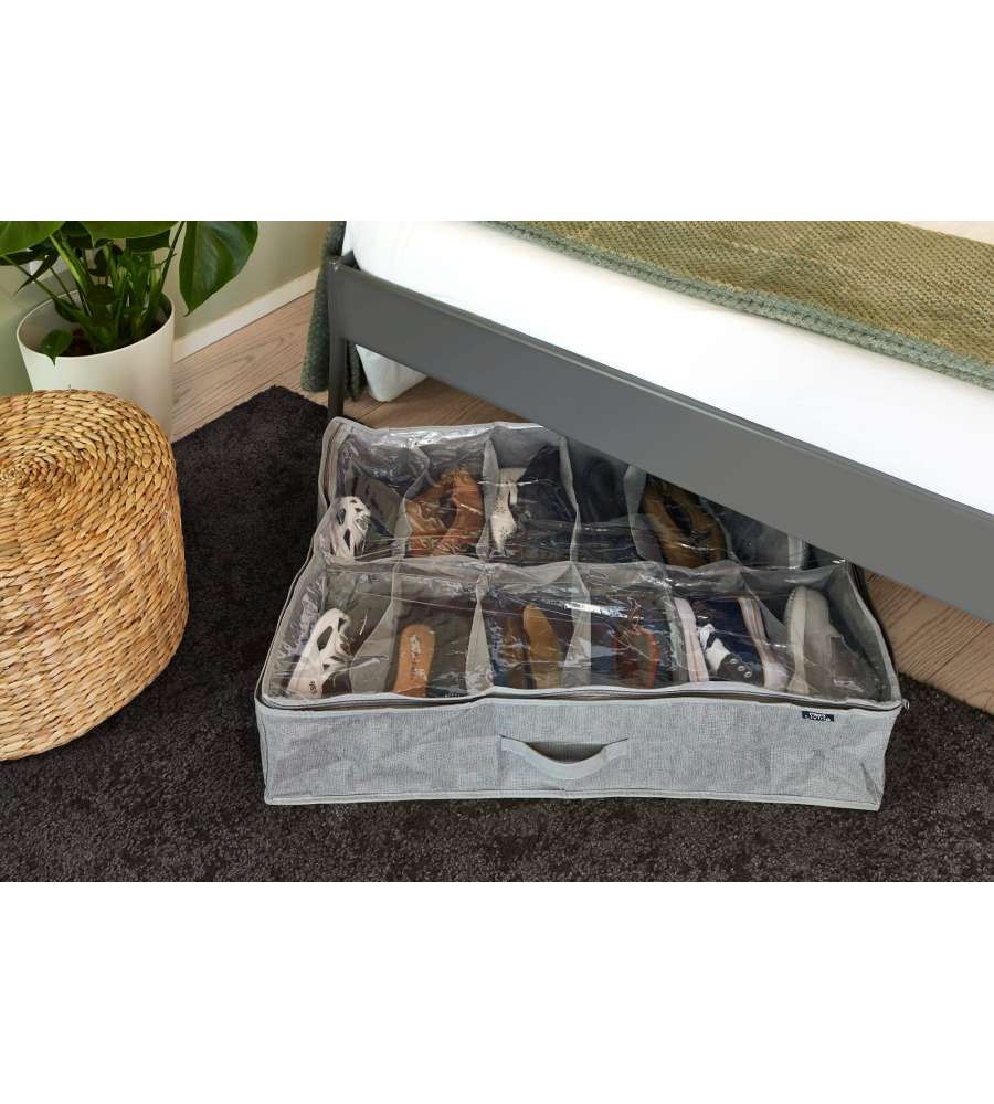 Portascarpe a 12 scomparti  grigio  | DomoLiving - Image 2