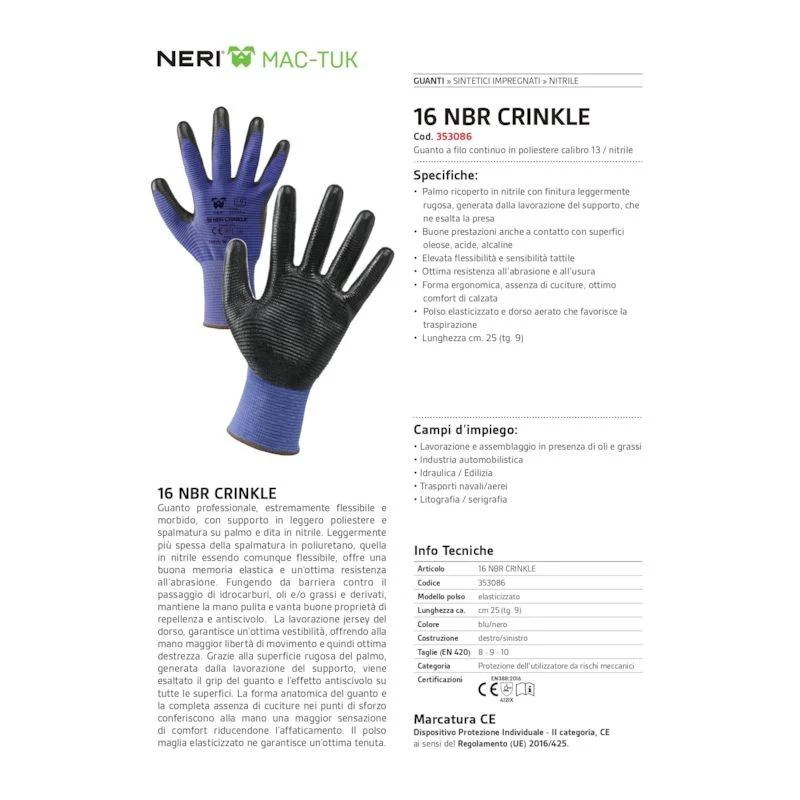 Guanti a filo continuo calibro 13 in poliestere / nitrile nbr crinkle - Image 4