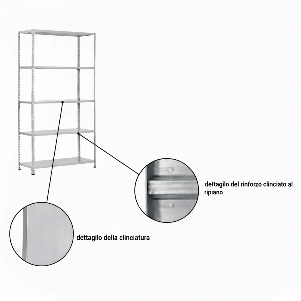 Kit 5 mensole metalliche per scaffale - Image 5