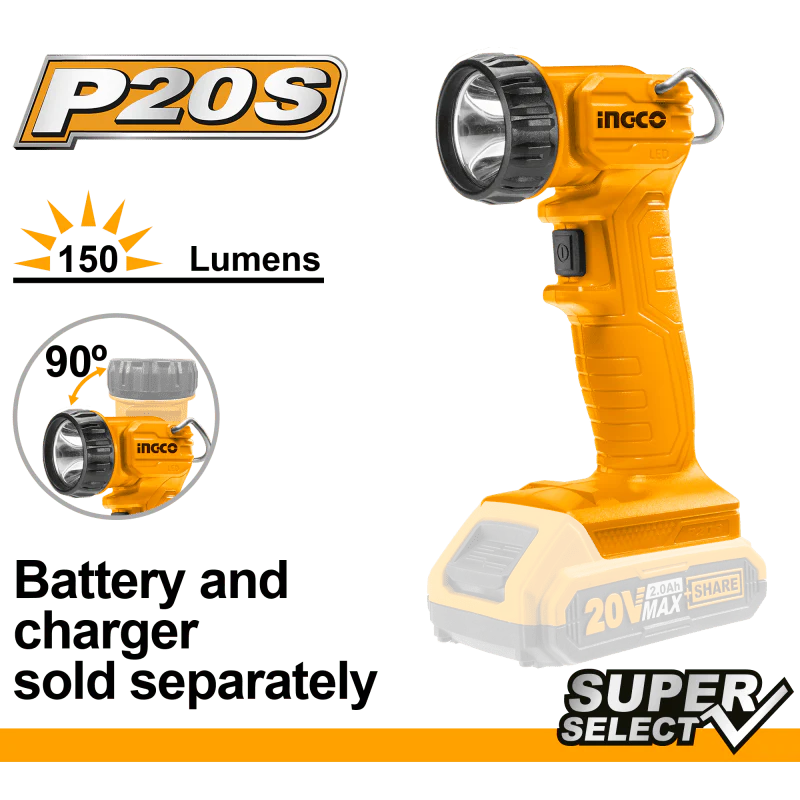 Lampada Da Lavoro A Batteria 20v 150lum Nuda