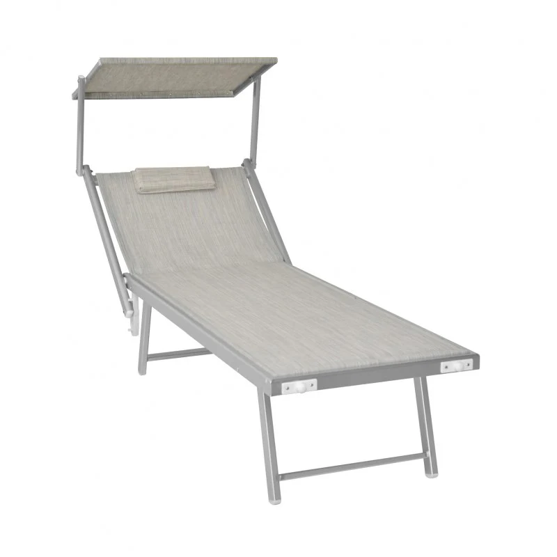 Lettino prendisole grigio Spiaggia Pro Xone