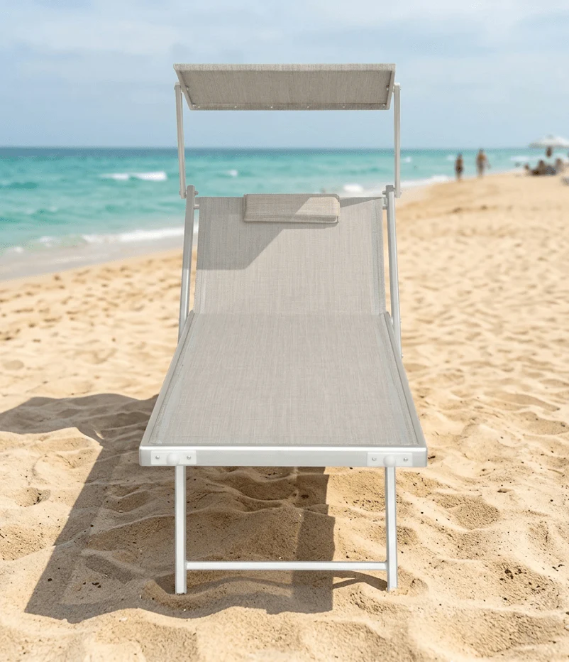 Lettino prendisole grigio Spiaggia Pro Xone - Image 3
