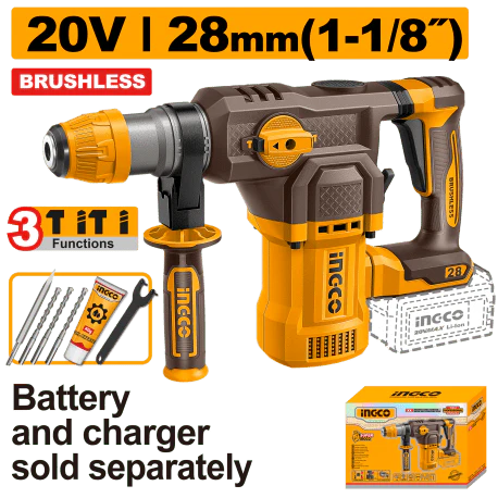 Martello Demolitore Brushless 28mm 3 Funzioni Nudo