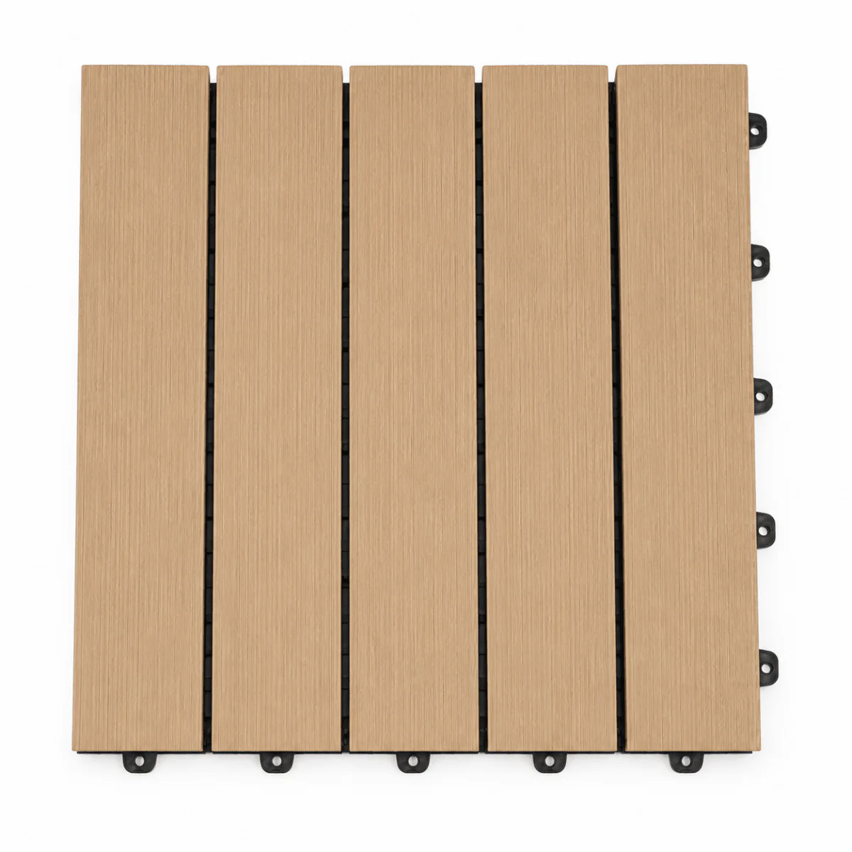 Set Piastrelle WPC a incastro click da esterno effetto legno 50x50cm - 4 pezzi - Image 2