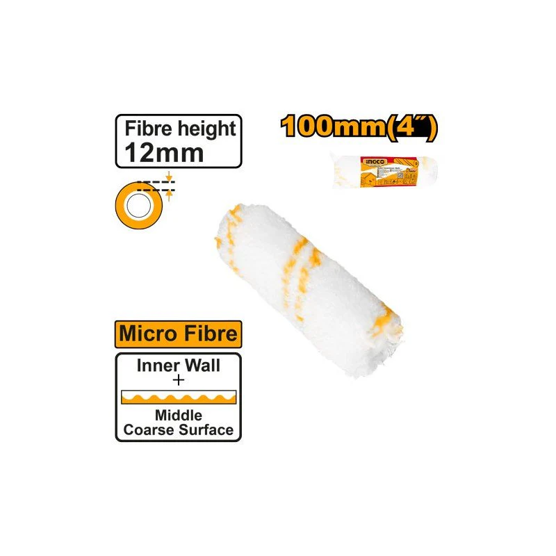 Mini Rullo 100mm in Microfibra c/Manico