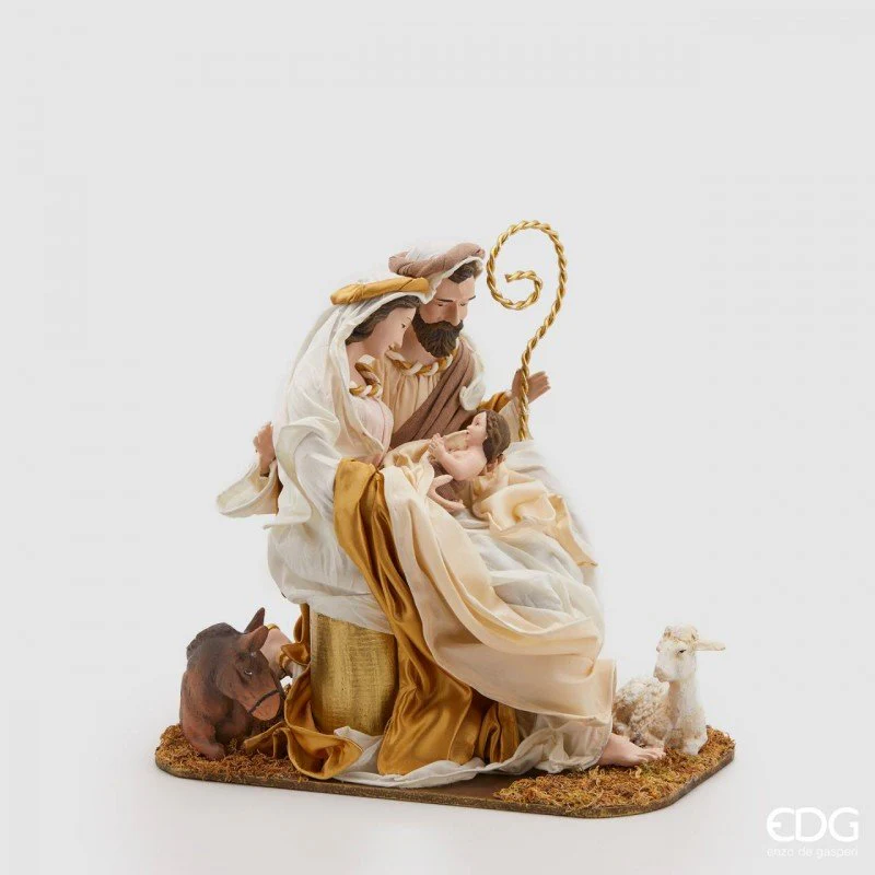 Nativita Tessuto Seduti altezza 30 cm Bianco/Oro|EDG