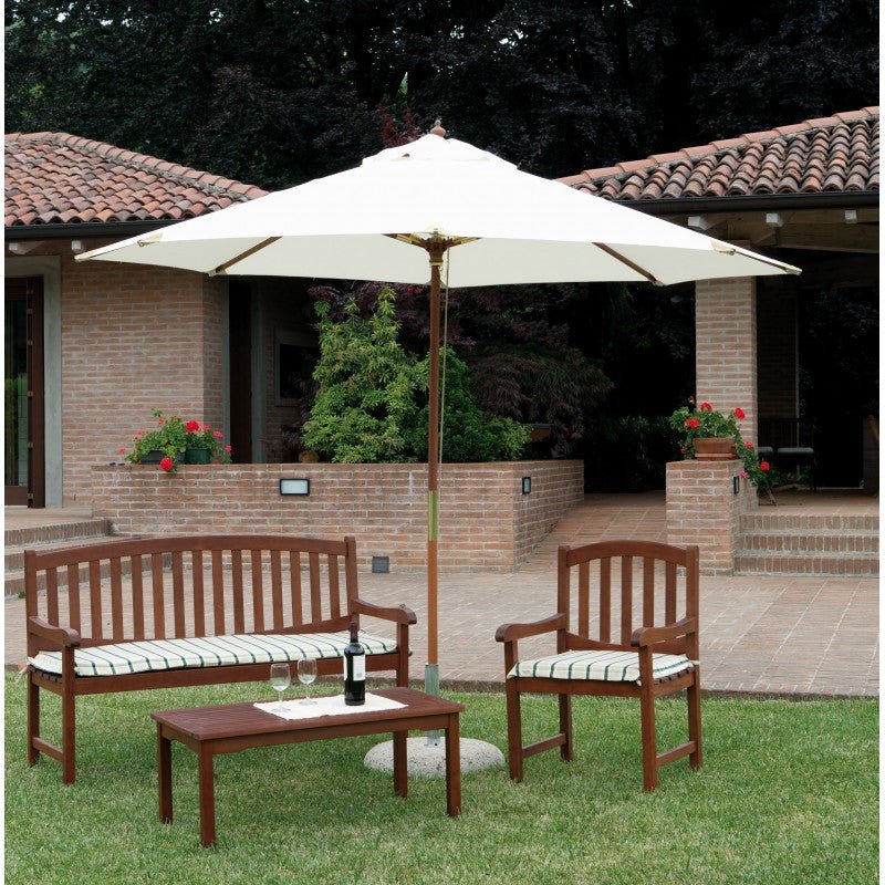Ombrellone da giardino 3m in legno indonesiano Moia - Image 2