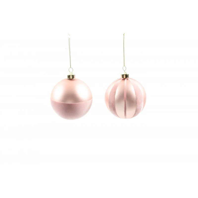 Palla Di Natale In Vetro Rosa 10 Cm