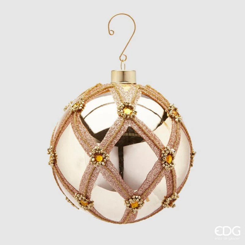 Palla in Vetro Nobilta Diametro 12cm Oro Scuro|EDG