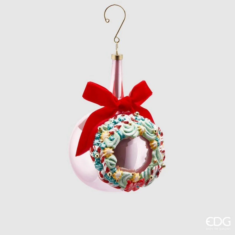 Palla Vetro Coronadolci Collolungo diametro10 Rosa |EDG