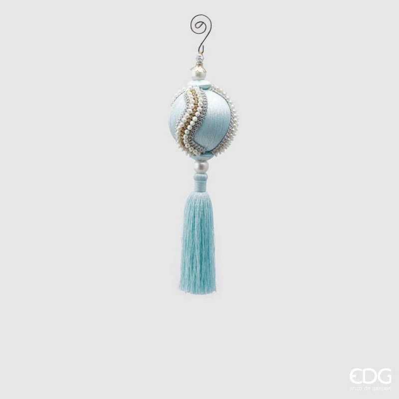 Pallina Decorativa In Nappa Con Perle H28 Diam.8| EDG - Image 3
